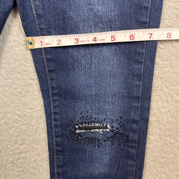 Joe's Jeans Little Girls Raw Hem Rhinestone Jeans Size 12 NWOT Designer Kids - Picture 7 of 11
